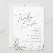 Whimsical Greenery en Gold | Ontvangst van weddens Kaart (Voorkant)