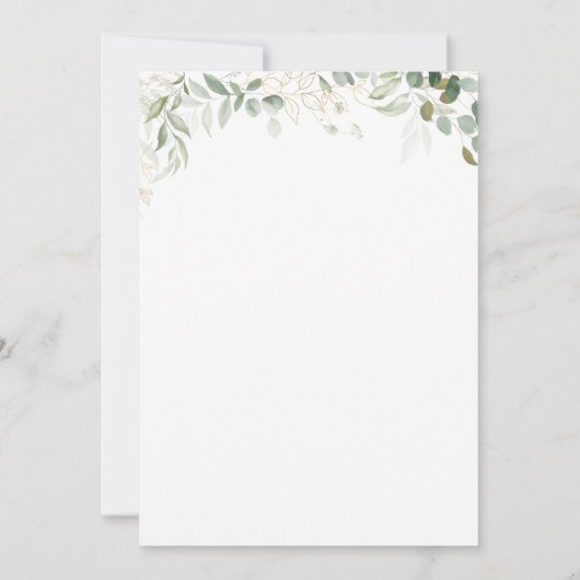 Whimsical Greenery en Gold Photo Save the Date (Achterkant)