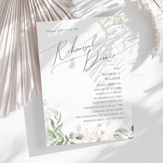 Whimsical Greenery en Gold | repetitief diner Kaart