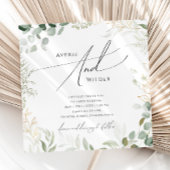 Whimsical Greenery en Gold Square Wedding Kaart