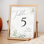 Whimsical Greenery en Gold | Tabelnummer Kaart<br><div class="desc">Stap in een wereld van betovering met ons grillige groen en goud | Tafelnummer, perfect voor uw botanische lente Boho bruiloft receptie. Dit tafelnummer is versierd met salie groene eucalyptus en gouden accenten en straalt elegantie en moderne grillen uit. Stel je voor dat je door een magische zomertuin slentert, omringd...</div>
