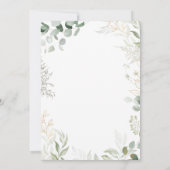 Whimsical Greenery en Gold Traditional Wedding Kaart (Achterkant)