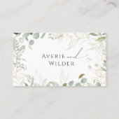 Whimsical Greenery en Gold | Vast huwelijk Plaatskaartje (Achterkant)