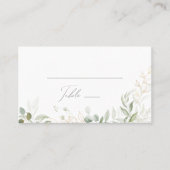 Whimsical Greenery en Gold | Vast huwelijk Plaatskaartje (Voorkant)