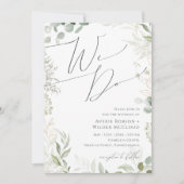Whimsical Greenery en Gold We Wedding Kaart (Voorkant)