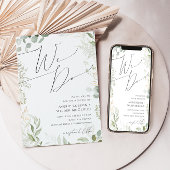 Whimsical Greenery en Gold We Wedding Kaart