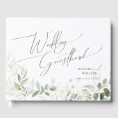 Whimsical Greenery en Gold | Weddenschap Gastenboek (Voorkant)