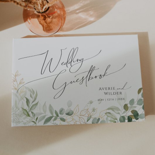Whimsical Greenery en Gold | Weddenschap Gastenboek