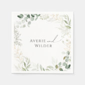 Whimsical Greenery en Gold | Weddenschap Napkins Servet (Voorkant)