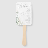 Whimsical Greenery en Gold | Weddenschap-programma Handwaaier (Voorkant)