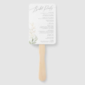 Whimsical Greenery en Gold | Weddenschap-programma Handwaaier (Achterkant)