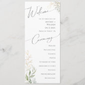 Whimsical Greenery en Gold | Weddenschap-programma Programmakaart (Voorkant)