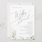 Whimsical Greenery en Gold | Wedding Brunch Kaart (Voorkant)