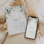 Whimsical Greenery en Gold Wedding Invitation Kaart<br><div class="desc">Stap in een wereld van betovering met onze grilly en gouden trouwuitnodiging, perfect voor je botanische lente boho bruiloft. Deze uitnodiging, die is voorzien van groene eucalyptus en gouden accenten, zorgt voor een uitbundige elegantie en een moderne waanzin. Stel je voor dat je door een magische zomertuin wandelt, omgeven door...</div>