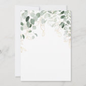 Whimsical Greenery en Gold Wedding Invitation Kaart (Achterkant)