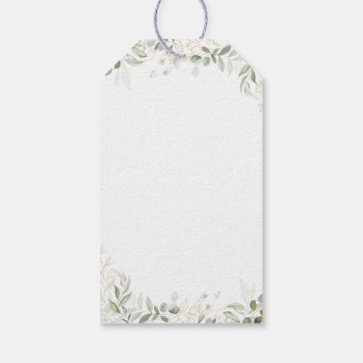 Whimsical Greenery en Gold | Welkom bruiloft Cadeaulabel (Achterkant)