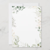 Whimsical Greenery en Gold Wreath Wedding Kaart (Achterkant)