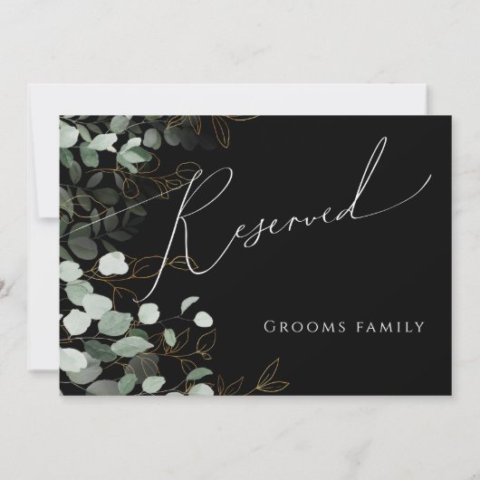 Whimsical Greenery en Gold | Zwart gereserveerd te (Achterkant)