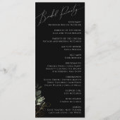 Whimsical Greenery en Gold | Zwarte bruiloft Programmakaart (Achterkant)