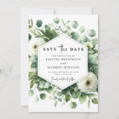 Whimsical Greenery Eucalyptus Digitale bruiloft Save The Date (Voorkant)