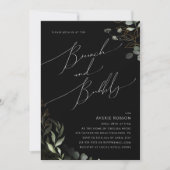 Whimsical Greenery Gold Black Brunch en Bubble Kaart (Voorkant)