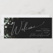 Whimsical Greenery Gold Black Seating Chart Header (Achterkant)