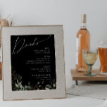 Whimsical Greenery Gold Black Wedding Drinken Menu Poster<br><div class="desc">Stap in een wereld van betovering met onze grillige groen gouden zwarte bruiloft drinken menu poster, ideaal voor uw botanische lente boho bruiloft. Deze drinken menu poster is versierd met salie groene eucalyptus en gouden accenten en straalt elegantie en moderne grillen uit. Stel je voor dat je door een magische...</div>