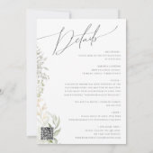 Whimsical Greenery Gold QR Code All in One Wedding Kaart (Achterkant)