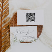 Whimsical Greenery Gold QR Code Wedding Website Informatiekaartje