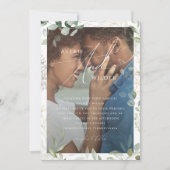 Whimsical Greenery Gold WreatPhoto Lijst Wedding Kaart (Voorkant)