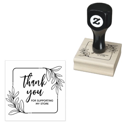 Whimsical Greenery Handmade Bedankt Rubberstempel (Gestempeld)