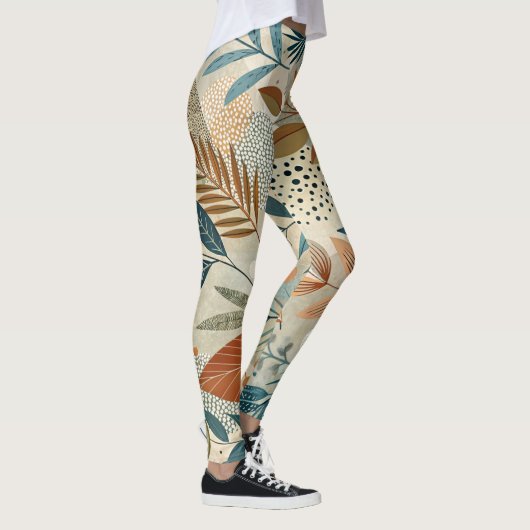 Whimsical Greenery Moderne Botanische Boho Legging (Rechts)