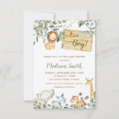 Whimsical Greenery Oerwoud Animals Baby shower Kaart (Voorkant)