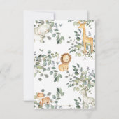 Whimsical Greenery Oerwoud Animals Baby shower Kaart (Achterkant)