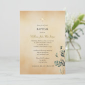Whimsical Greenery Parchment Orthodox Baptism Kaart (Staand voorkant)
