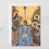 Whimsical Greenery Parchment Orthodox Baptism Kaart (Achterkant)