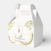 Whimsical Greenery Swan Baby shower Bedankdoosjes (Achterkant)