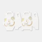 Whimsical Greenery Swan Baby shower Bedankdoosjes (Uitgevouwen)