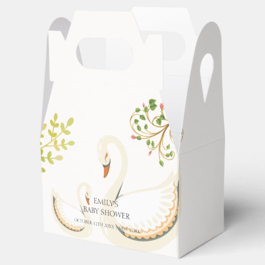 Whimsical  Greenery Swan Baby shower Bedankdoosjes (Geopend)