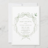 Whimsical Greenery Vintage Baby Shower Kaart (Voorkant)