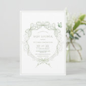 Whimsical Greenery Vintage Baby Shower Kaart (Staand voorkant)