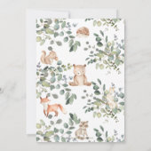 Whimsical Greenery Woodland Animals Baby shower Kaart (Achterkant)