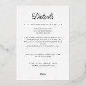 Whimsical Grens Eenvoudig Wit Monogram Bruiloft Folie Uitnodiging (Achterkant)