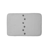 Whimsical Grey and Black Kat Paw Print Bath Mat (Voorkant)