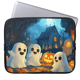 Whimsical Griezelige Nacht Schattige Halloween Gee Laptop Sleeve