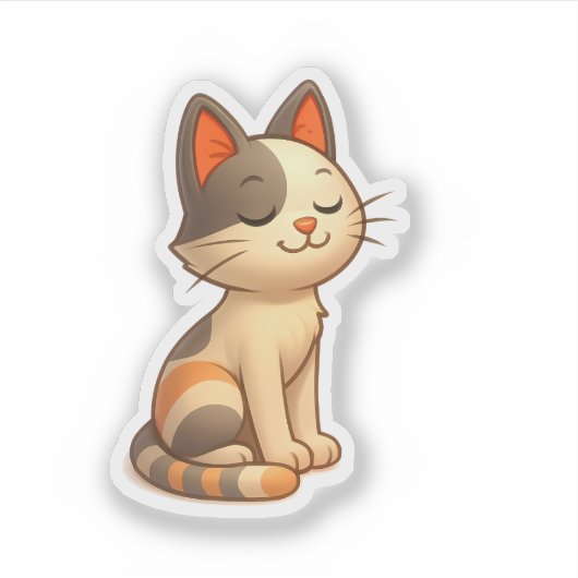 Whimsical grijs en wit sticker (Voorkant)