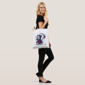 Whimsical Grim Reaper Design Bag: 'Koning van de W Tote Bag (Op model)