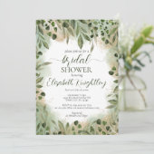 Whimsical Groen Goud Groen Script Vrijgezellenfees Kaart (Staand voorkant)