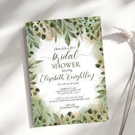 Whimsical Groen Goud Groen Script Vrijgezellenfees Kaart