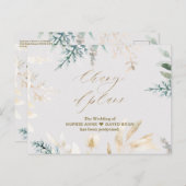 Whimsical Groen Gouden Wijziging Van Plannen Trouw Briefkaart (Voorkant / Achterkant)